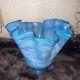 Vintage Midcentury Big Blue Handmade Blown Glass Vase