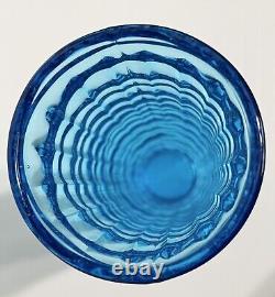 Vintage Modernist Blue Optical Vase by Jan Sylwester Drost for Zabkowice 1970's