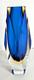 Vintage Murano Alessandro Mandruzzato Faceted Blue Yellow Glass Vase