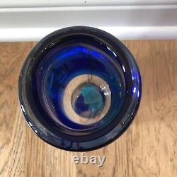 Vintage Murano Art Blown Glass Fish Aquarium Vase Blue