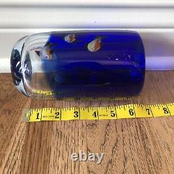 Vintage Murano Art Blown Glass Fish Aquarium Vase Blue