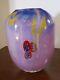 Vintage Murano Art Glass Vase Blue Pink Yellow Red Millefiori 10 Tall X 7 X 5