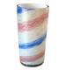Vintage Murano Pink & Blue Striped Aventurine Art Glass Vase (Fratelli Toso)