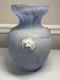 Vintage Murano Scavo Italian Glass stylized Blue Vase with Lion Heads10.5 X 6.5