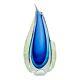 Vintage Murano Sommerso Art Glass Vase Cobalt Blue & Green 11 1/2