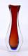 Vintage Murano Sommerso Winged Vase Glass Vase Red Blue Clear 16