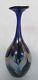 Vintage Peter Vanderlaan Iridescent Blue Feather Favril Art Glass Vase 9 1974