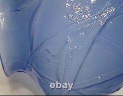 Vintage Phoenix Consolidated Blue Glass OVOID Grasshopper Vase 7 Tall