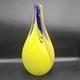 Vintage Professional Studio/Murano Italy Sommerso 14 Art Glass Vase Blue Yellow