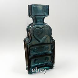 Vintage Riihimäki Lasi Piironki Blue Glass Vase Helena Tynell Finland