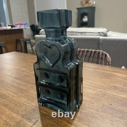 Vintage Riihimäki Lasi Piironki Blue Glass Vase Helena Tynell Finland