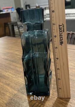 Vintage Riihimäki Lasi Piironki Blue Glass Vase Helena Tynell Finland