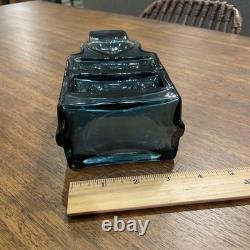 Vintage Riihimäki Lasi Piironki Blue Glass Vase Helena Tynell Finland