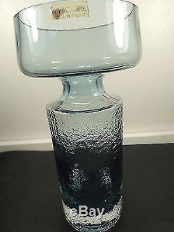 Vintage Riihimaki Teal Smokey Blue Textured Safari Vase By Tamara Aladin