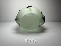 Vintage Romanian Rombladt Art Glass Vase w Bronze Mounts c. 1970s MCM