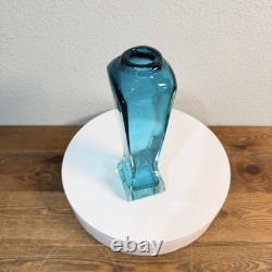 Vintage SOMMERSO Turquoise Blue Art Glass Vase MURANO Blue