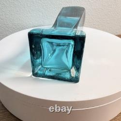 Vintage SOMMERSO Turquoise Blue Art Glass Vase MURANO Blue