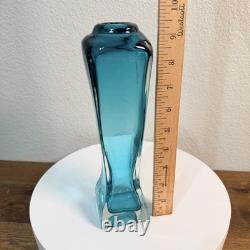 Vintage SOMMERSO Turquoise Blue Art Glass Vase MURANO Blue