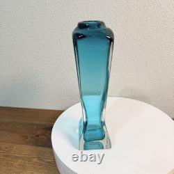 Vintage SOMMERSO Turquoise Blue Art Glass Vase MURANO Blue