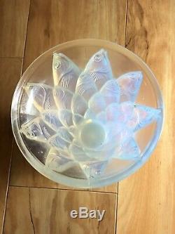 Vintage Sabino Vase France Art Deco 5 Fish'poissons' Opalescent Art Glass