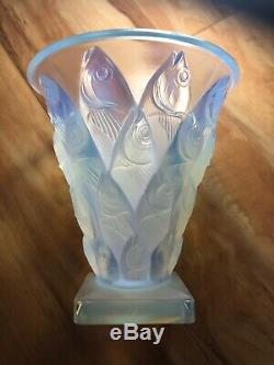 Vintage Sabino Vase France Art Deco 5 Fish'poissons' Opalescent Art Glass