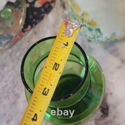 Vintage Scandi MCM Swedish Art Glass Vase Space Age Blue Green Centerpiece