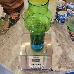 Vintage Scandi MCM Swedish Art Glass Vase Space Age Blue Green Centerpiece