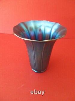 Vintage Steuben Aurene Fluted Vase