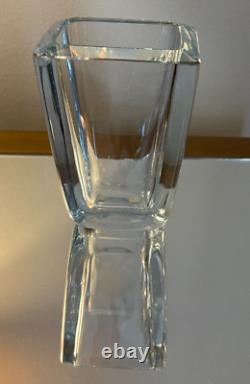 Vintage Strombergshyttan Glass Vase with a light blue tint. Circa 1960's