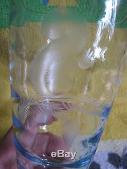 Vintage Sweden Kosta Orrefors Art Glass Vase squirrel