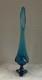 Vintage Swung 18.5 Peacock Blue Glass Vase 3 Toe, Draped Base MCM Excel. Cond