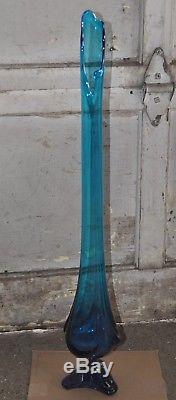 Vintage Swung Vase (Viking) Azure/Sapphire Blue 32-1/2 Tall VGC
