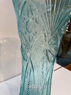 Vintage Tall Blue Glass Vase