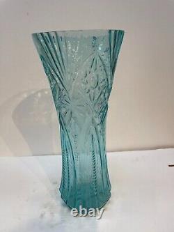 Vintage Tall Blue Glass Vase