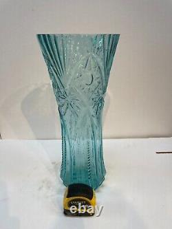 Vintage Tall Blue Glass Vase