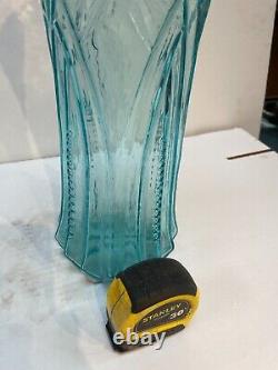 Vintage Tall Blue Glass Vase