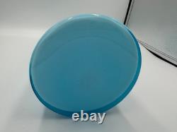 Vintage Tall Blue Opaline Glass Vase 17 Mid Century Modern Cased Glass