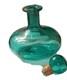 Vintage Teal Bubble Glass Vase
