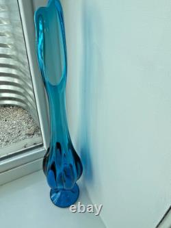 Vintage VIKING EPIC 6 PETAL cobalt BLUENIQUE swung GLASS footed 16 vase MCM bud Vintage VIKING EPIC 6 PETAL cobalt BLUENIQUE swung GLASS footed 16 vase MCM bud