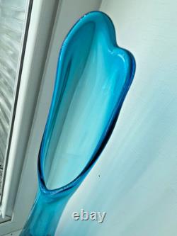 Vintage VIKING EPIC 6 PETAL cobalt BLUENIQUE swung GLASS footed 16 vase MCM bud