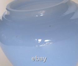Vintage Vase Baccarat Opaline Agate Blue French Art Signed Collectible Rare