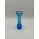 Vintage Vase Blue Blown Glass Scandinavian Mid Century Modern Hooped Turquoise