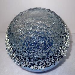 Vintage Vase Skrdlovice Style Studio Art Handblown Blue Droplet 6.5 Glass Vase