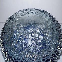 Vintage Vase Skrdlovice Style Studio Art Handblown Blue Droplet 6.5 Glass Vase