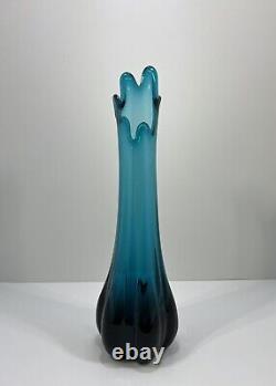 Vintage Viking Blue Six Petal Flat-Base Swung Vase 14.5