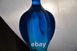 Vintage Viking Glass 6 Petal Epic Blue Swung Vase Collectible MCM 19.5