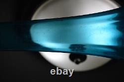 Vintage Viking Glass 6 Petal Epic Blue Swung Vase Collectible MCM 19.5