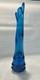Vintage Viking Swung Glass Vase 22 Tall Blue Bluenique Nubs Paper Label MCM
