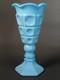 Vintage Westmoreland Glass 9 1/2 #185 Vase Blue Slag Glass Footed 024