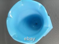 Vintage Westmoreland Glass 9 1/2 #185 Vase Blue Slag Glass Footed 024